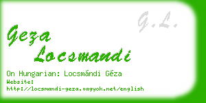 geza locsmandi business card
