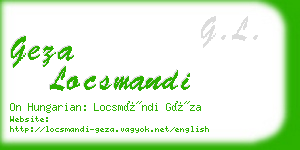 geza locsmandi business card
